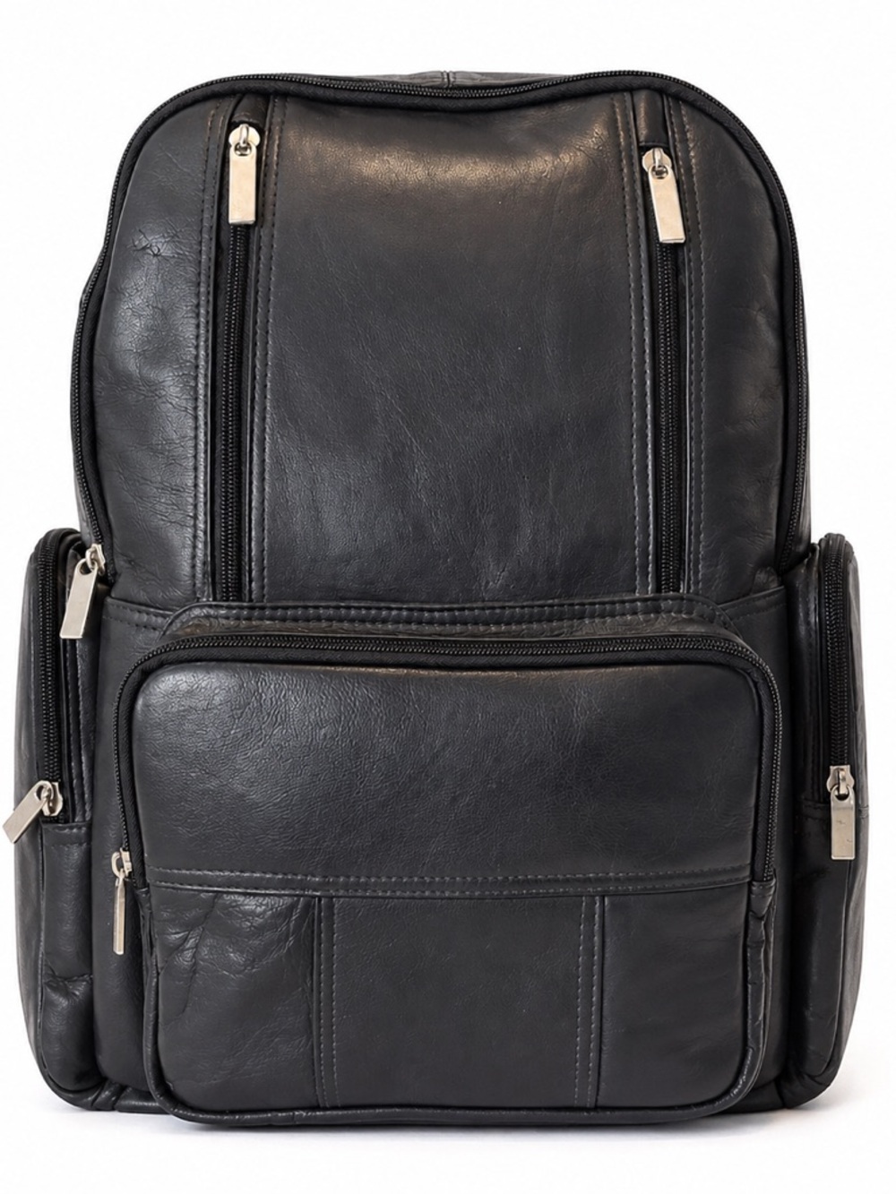 Genuine Leather Multi-Pocket Backpack